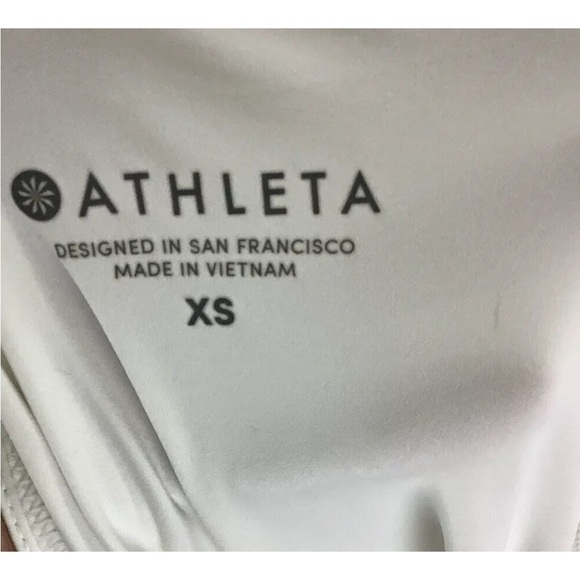 Athleta Sz XS Sunlover Hilo SPF 50+ Dress White Nylon Spandex Asymmetric - Picture 7 of 9